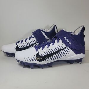 Nike Alpha Menace Pro 2 Mid Football Cleats White Purple Men's Size 12 New Rare
